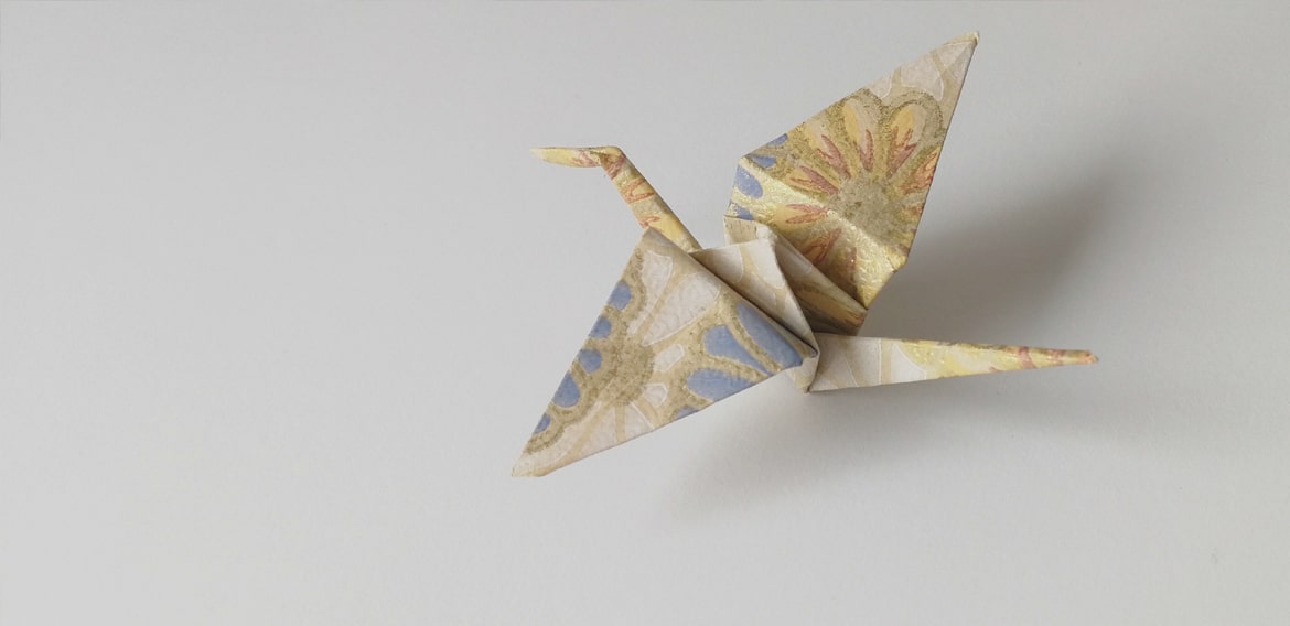 grulla, origami papel japonés